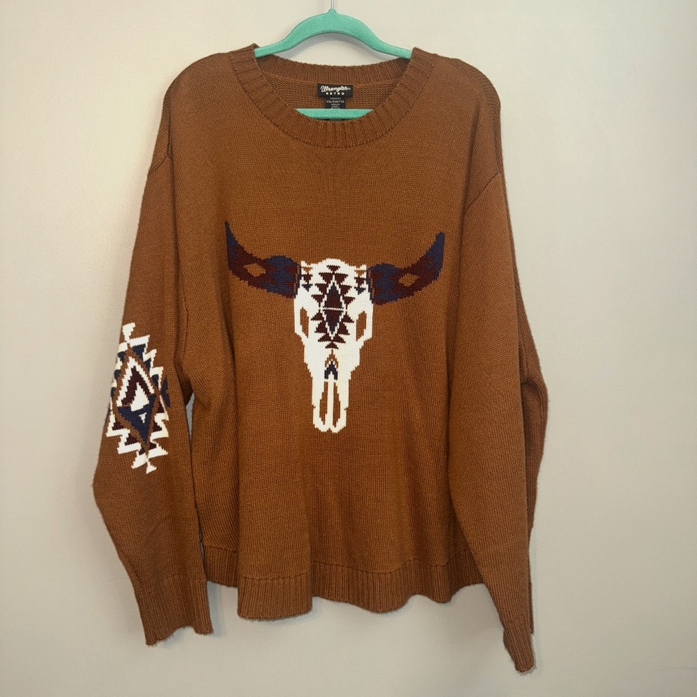 Wrangler Retro Knit Steerhead Pullover Western Sweater Size XXL - Picture 3 of 7